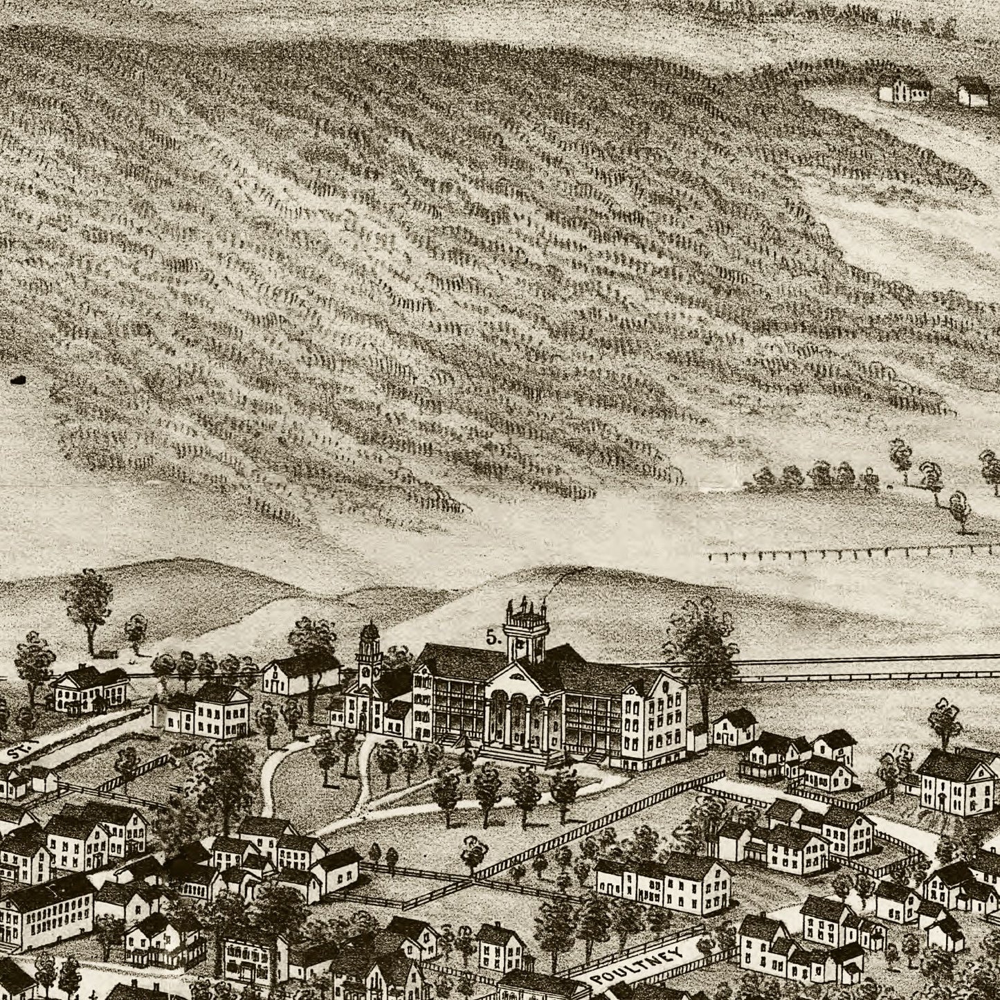 Vintage Map of Castleton, Vermont, 1886