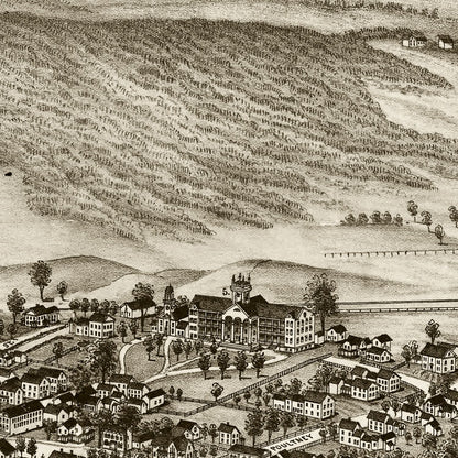 Vintage Map of Castleton, Vermont, 1886