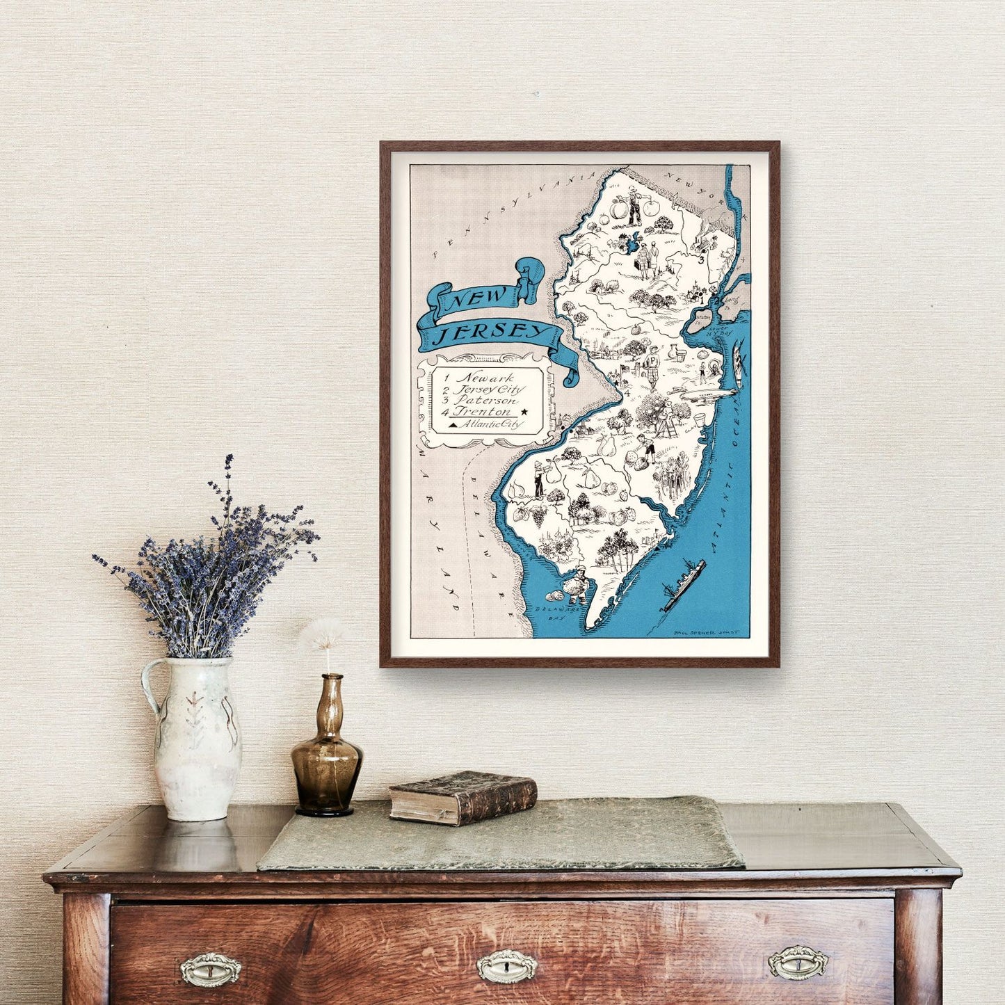 Vintage Map of New Jersey, 1931