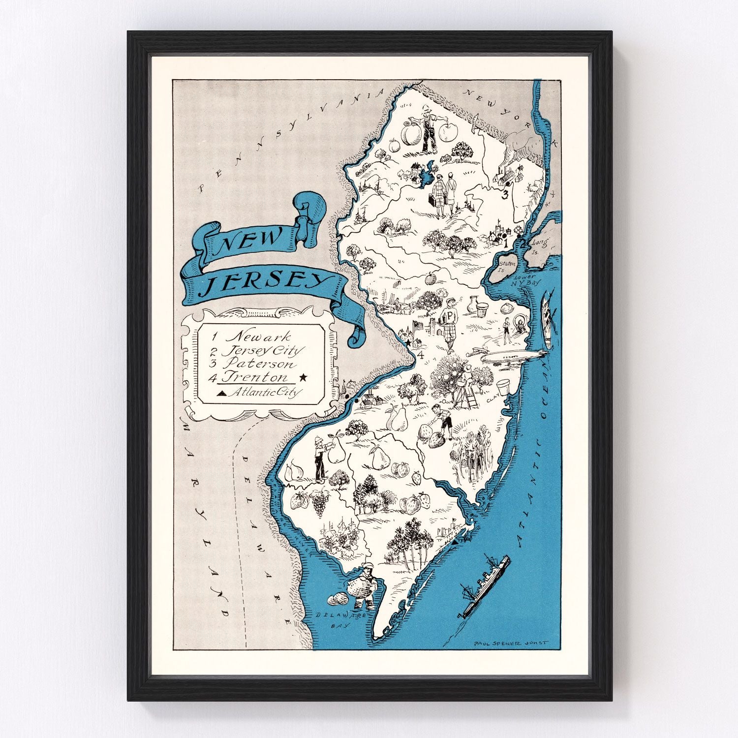 Vintage map of New Jersey, 1931