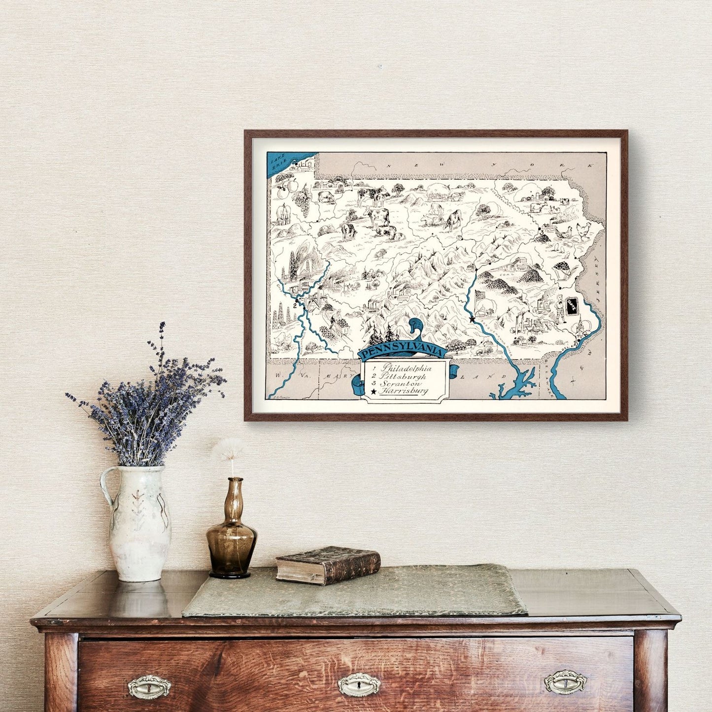 Vintage Map of Pennsylvania, 1931