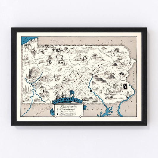 vintage map of Pennsylvania, 1931