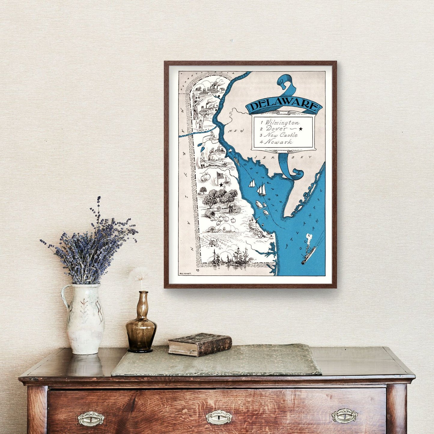 Vintage Map of Delaware, 1931