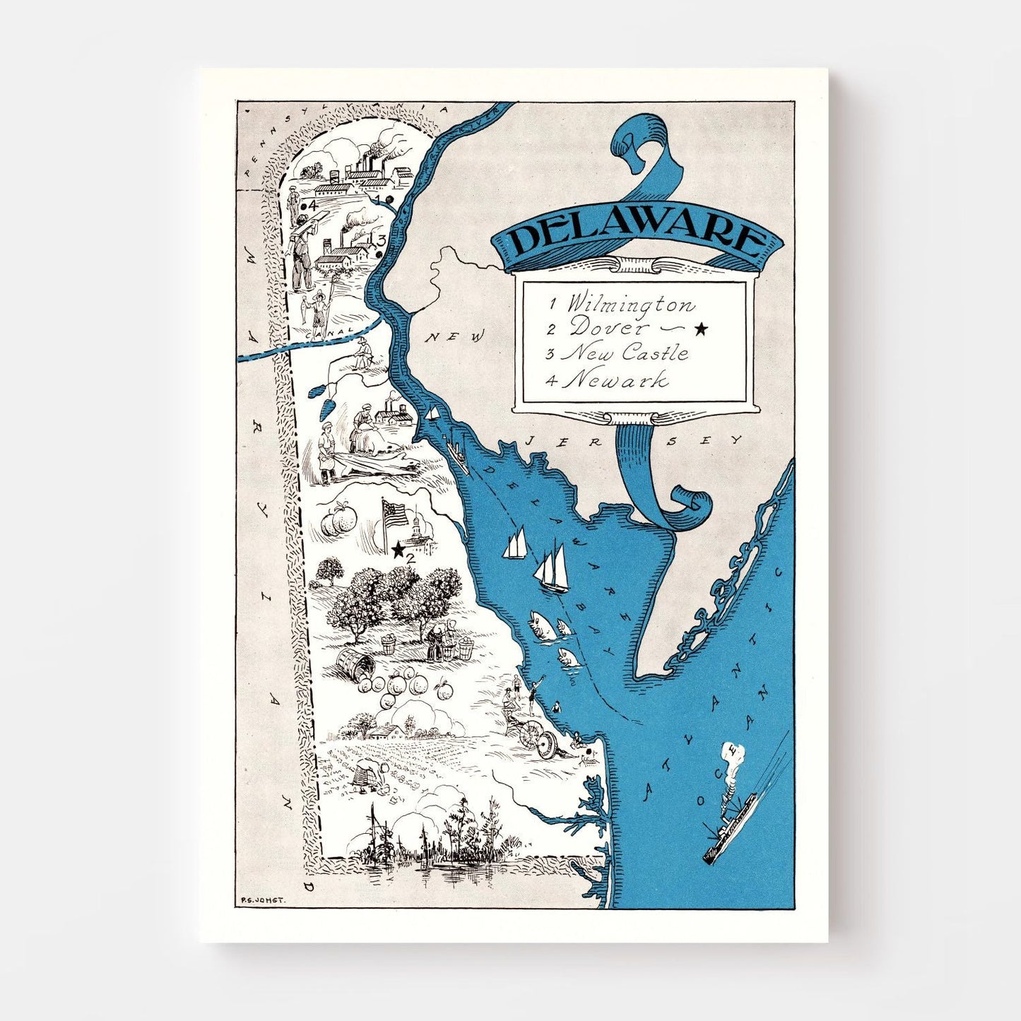 Vintage Map of Delaware, 1931
