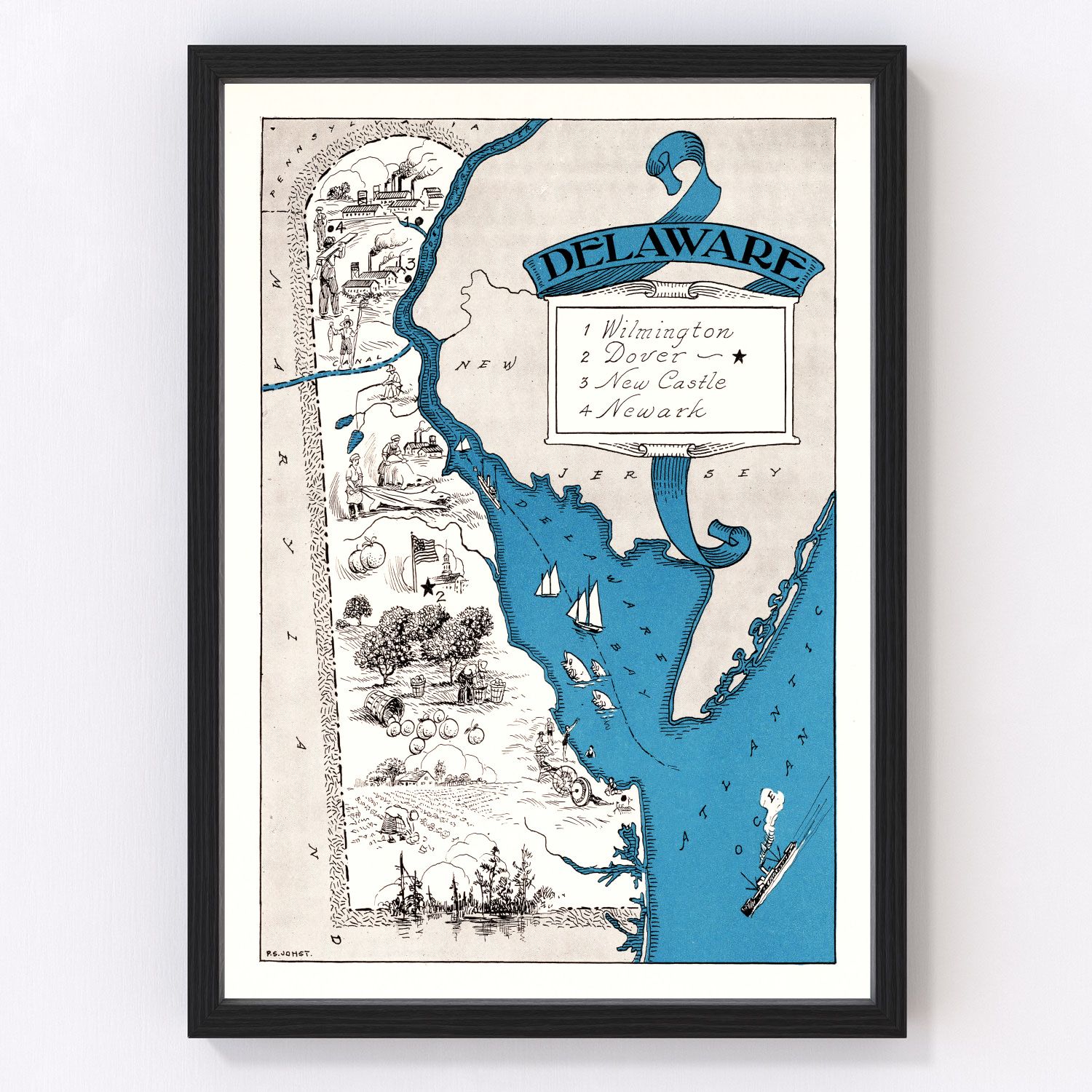 vintage map of Delaware, 1931