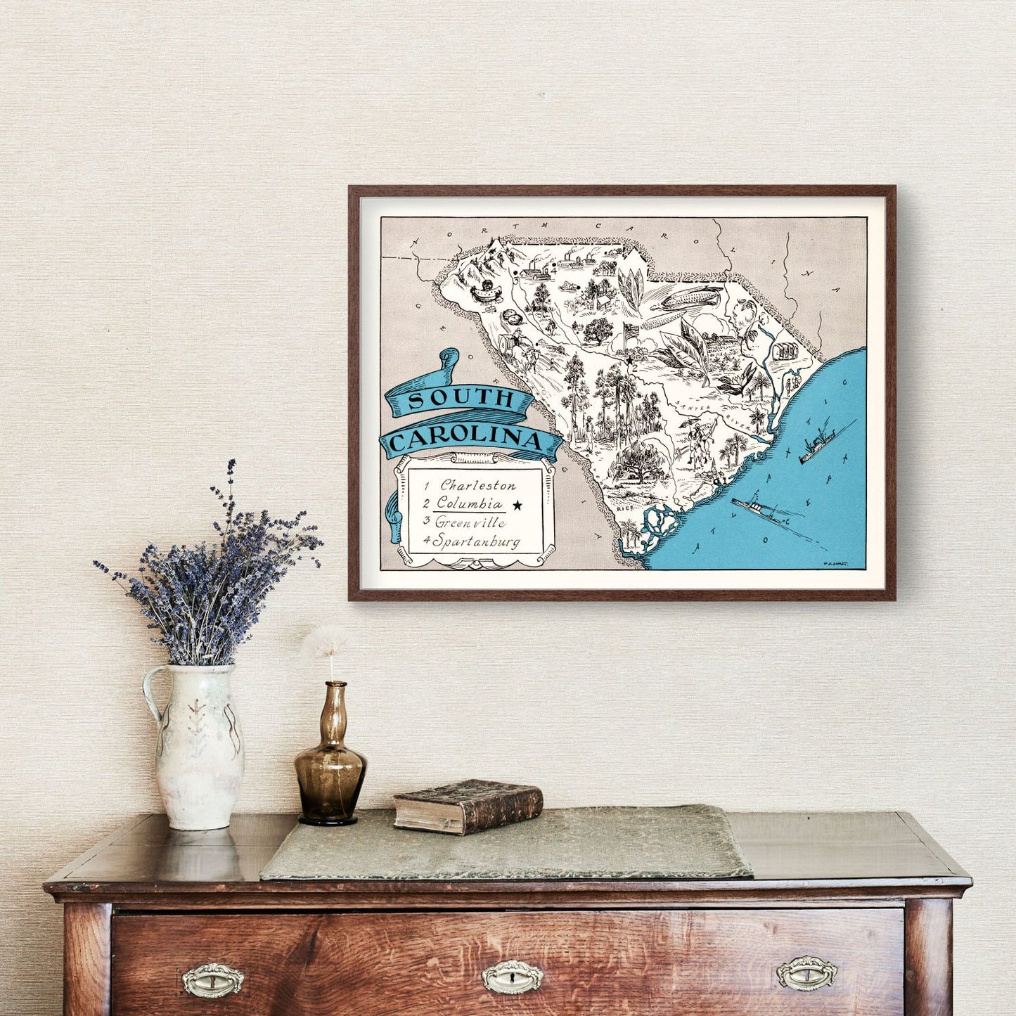 Vintage Map of South Carolina, 1931