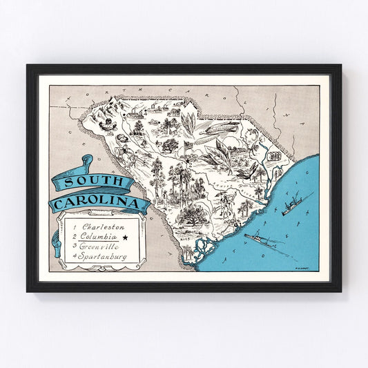 Vintage map of South Carolina, 1931
