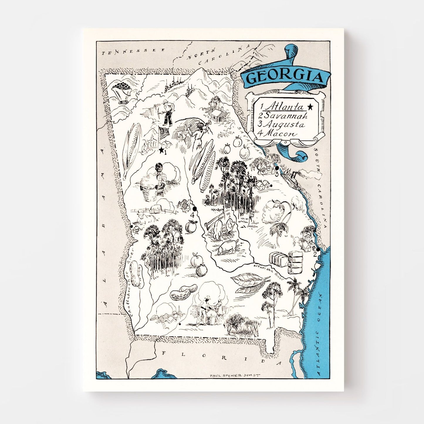 Vintage Map of Georgia, 1931
