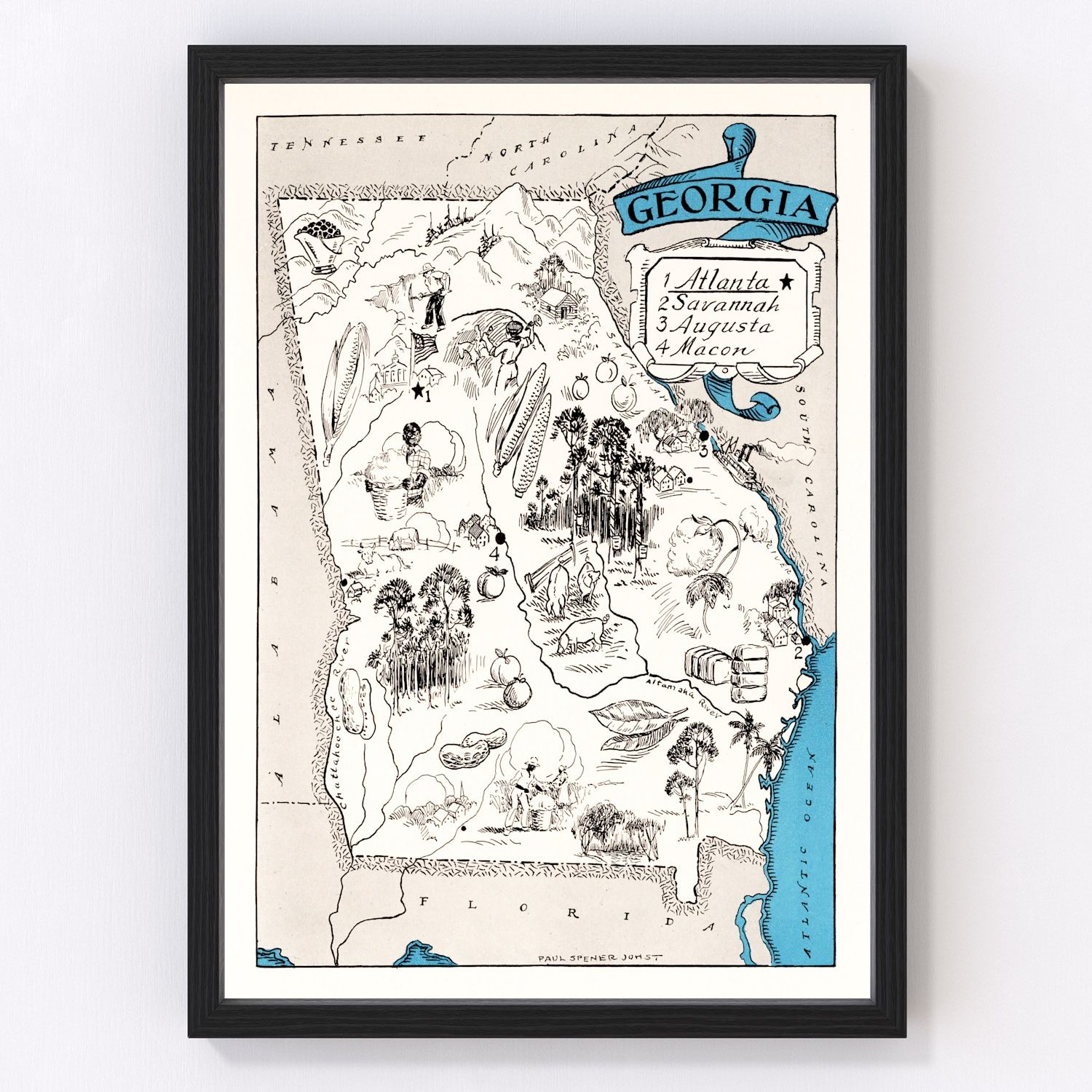 Vintage map of Georgia, 1931