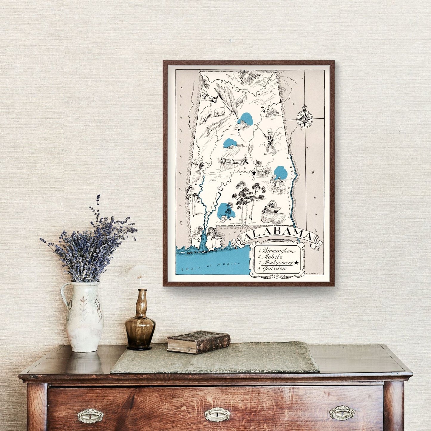Vintage Map of Alabama, 1931