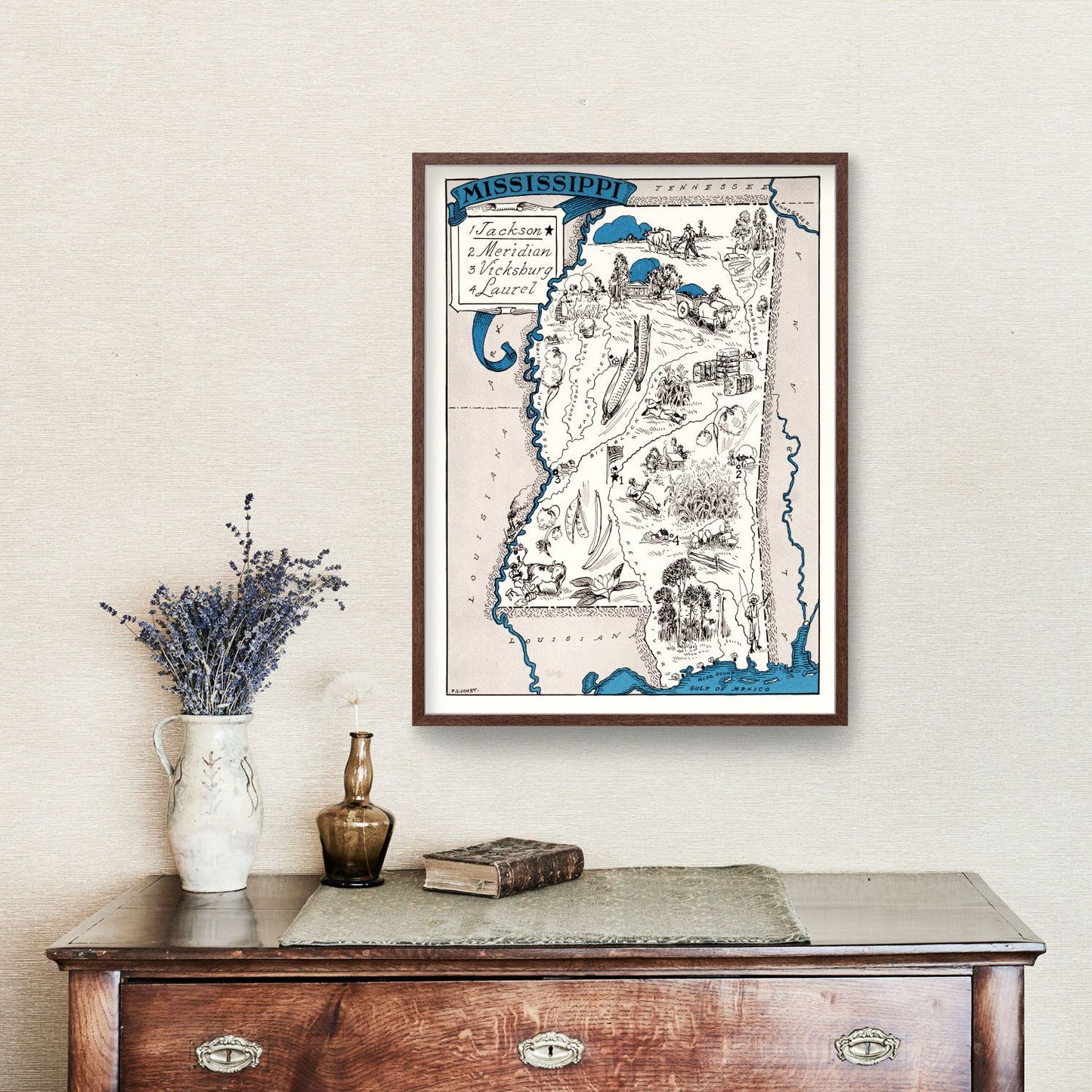 Vintage Map of Mississippi, 1931
