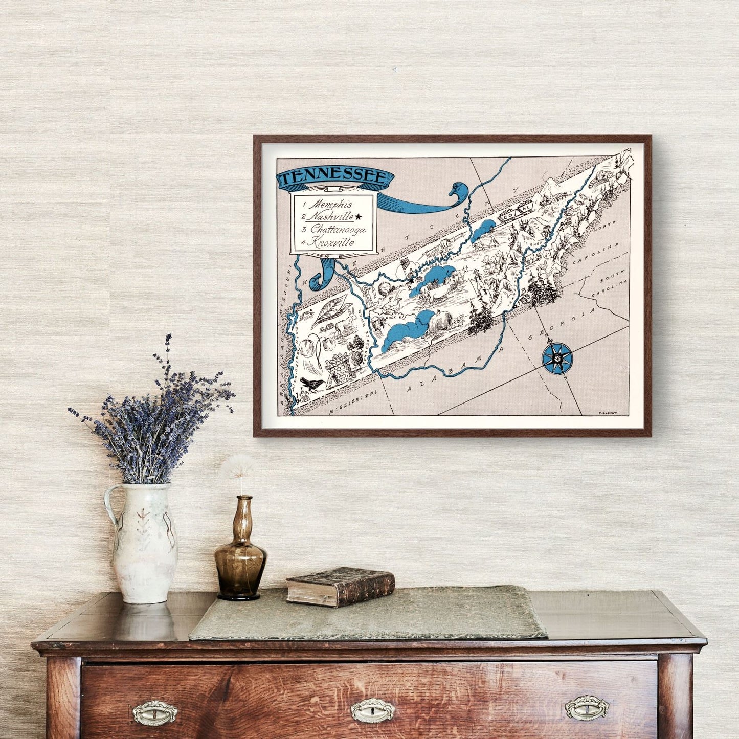 Vintage Map of Tennessee, 1931