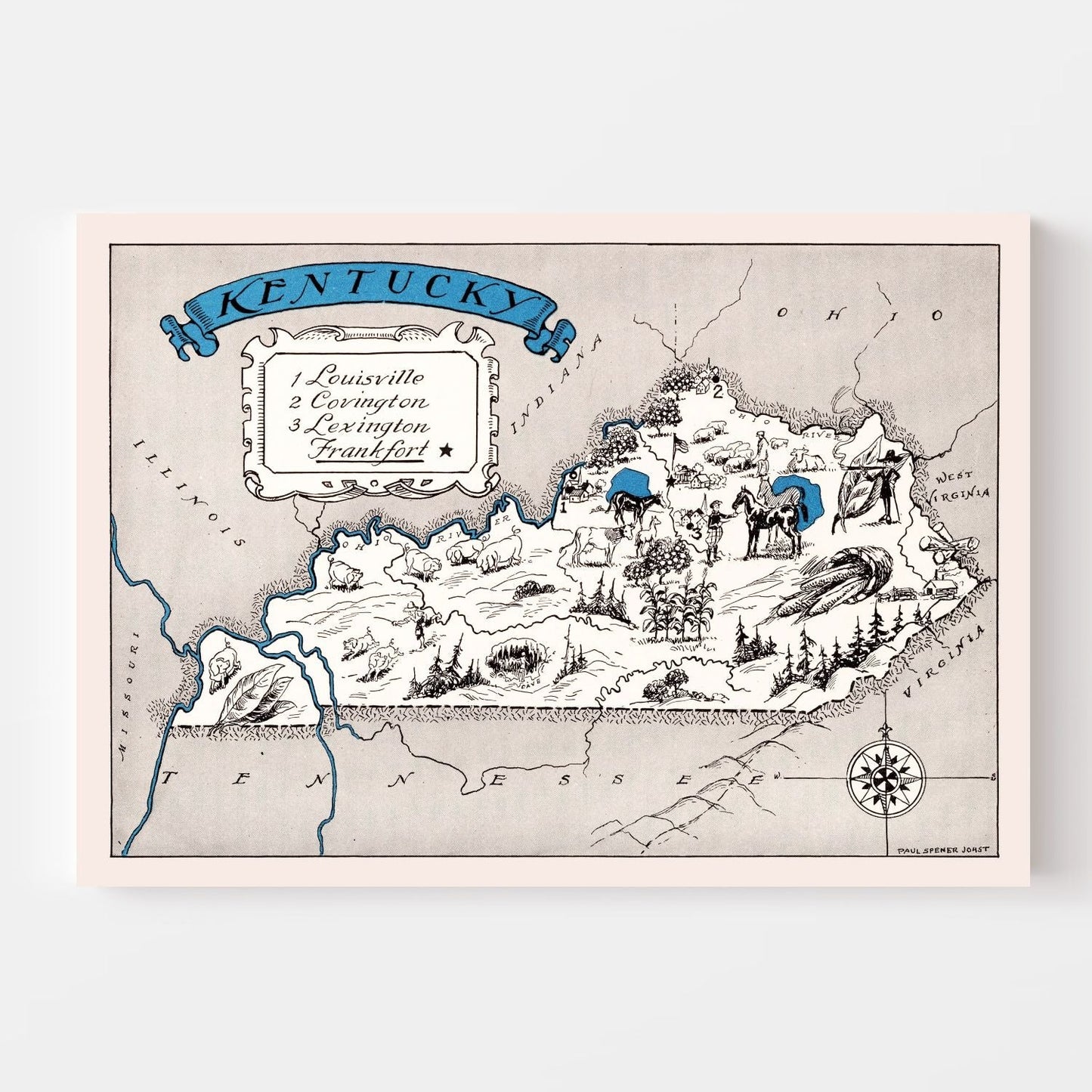 Vintage Map of Kentucky, 1931
