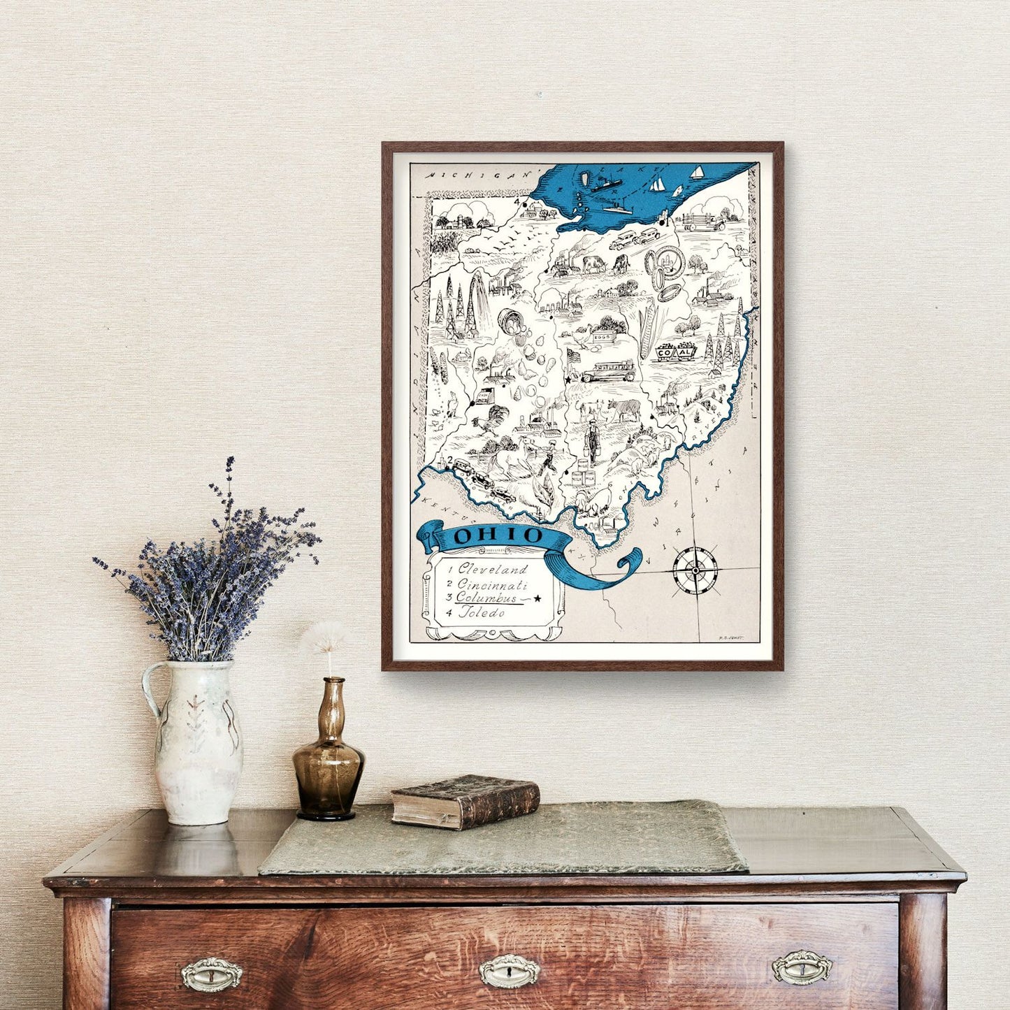 Vintage Map of Ohio, 1931