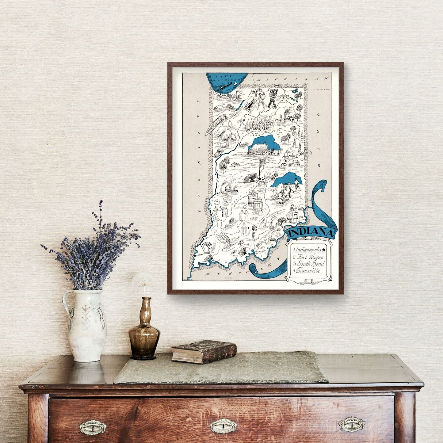 Vintage Map of Indiana, 1931
