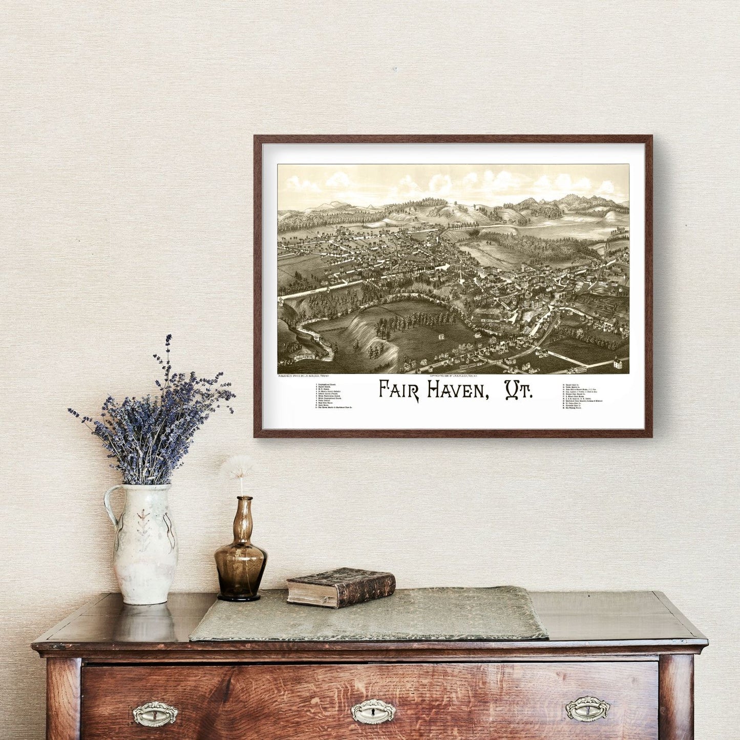Vintage Map of Fair Haven, Vermont, 1886