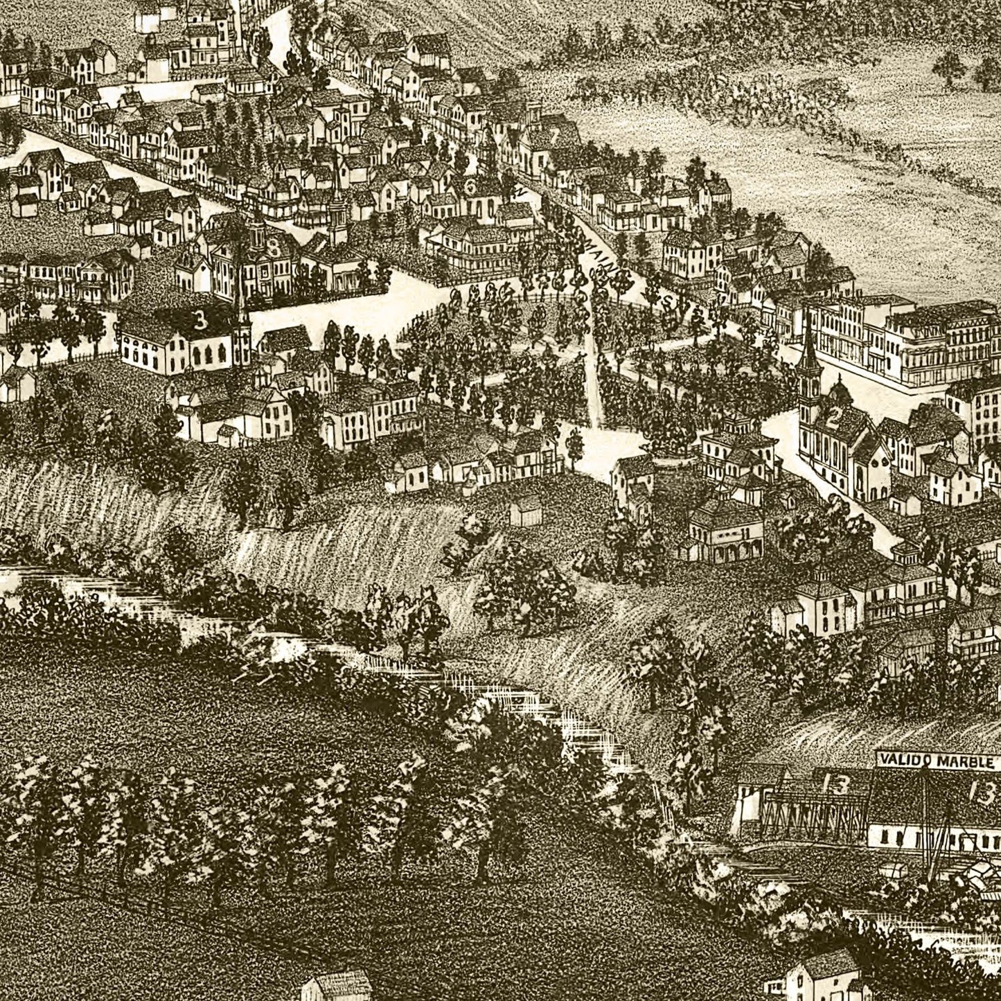 Vintage Map of Fair Haven, Vermont, 1886