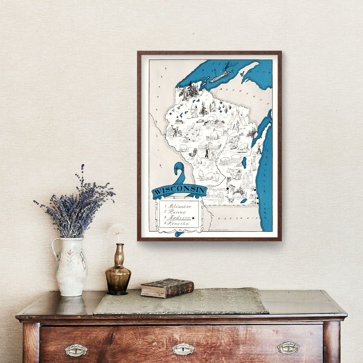 Vintage Map of Wisconsin, 1931