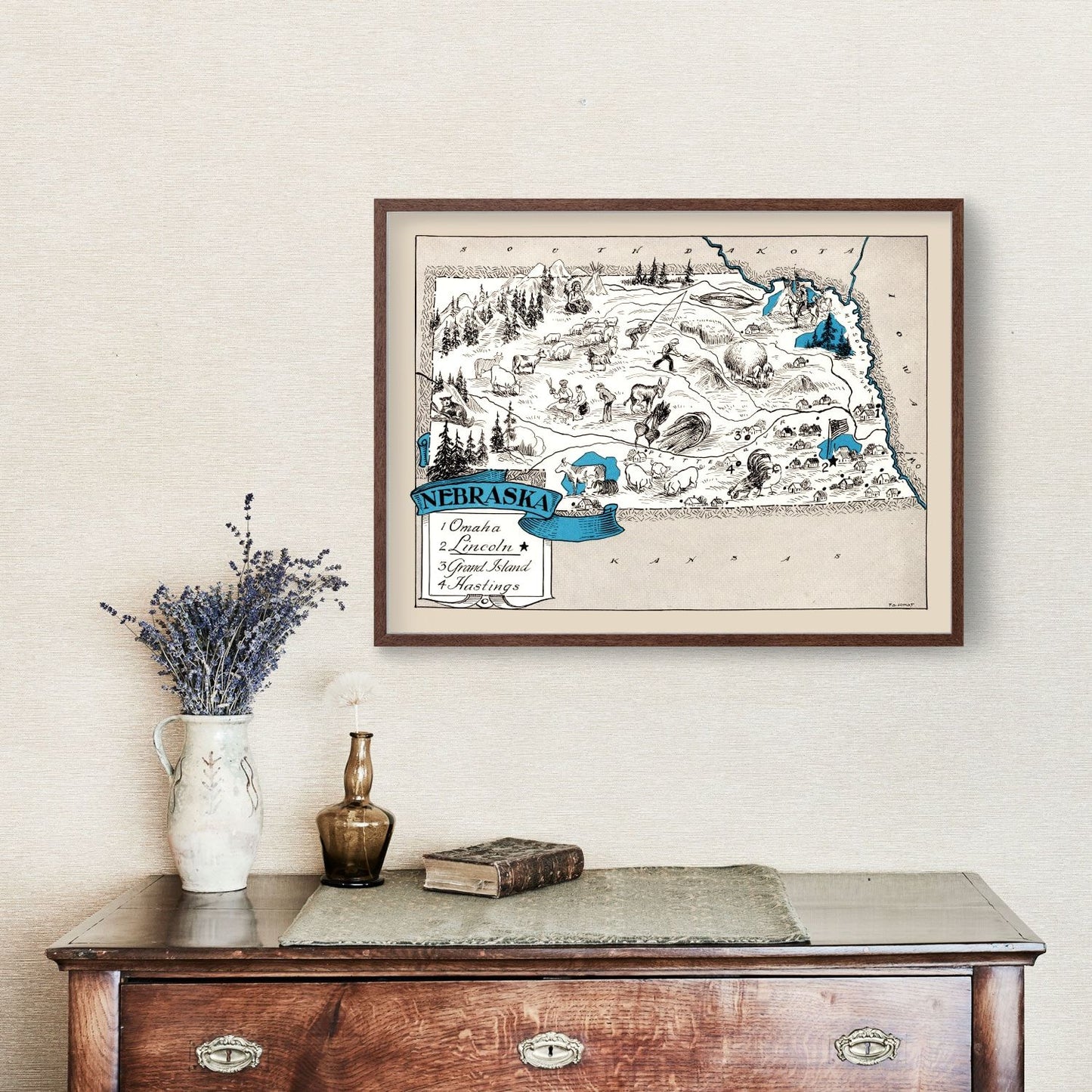 Vintage Map of Nebraska, 1931
