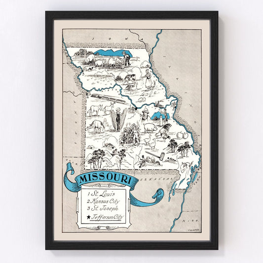 Vintage map of Missouri, 1931