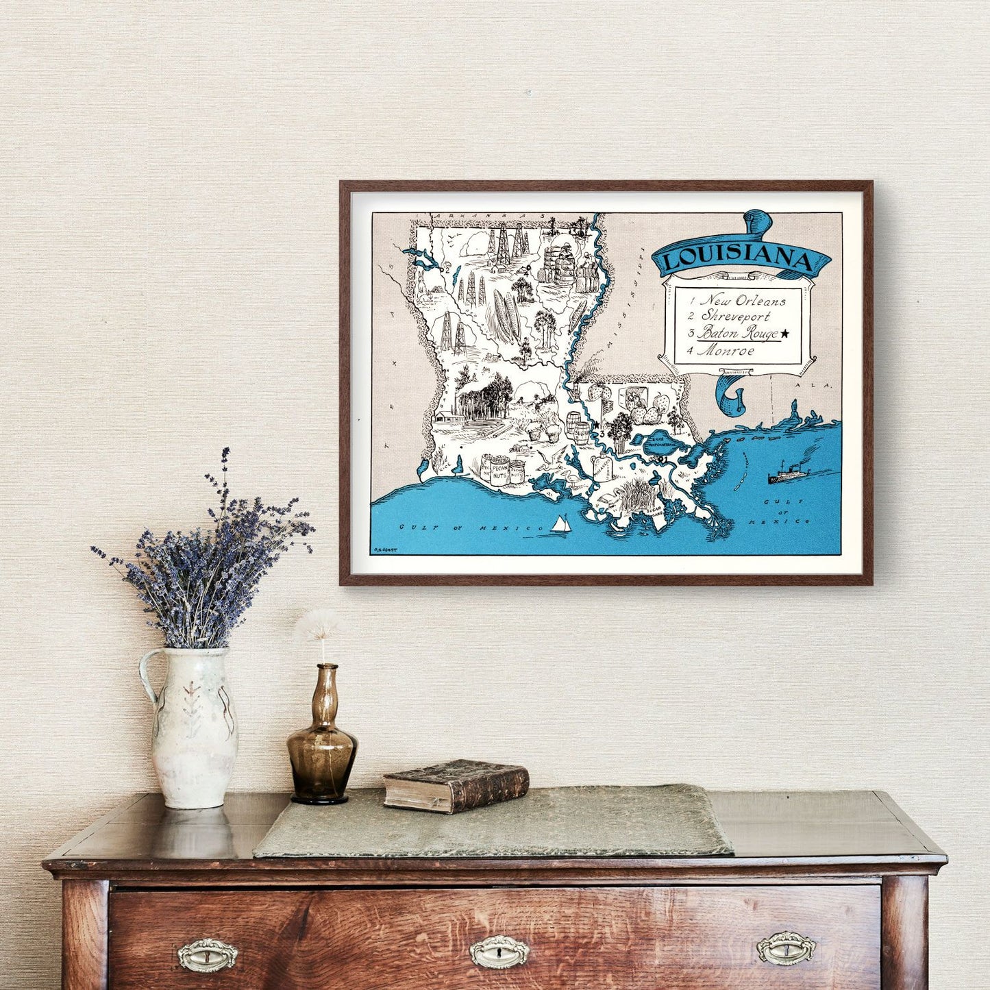 Vintage Map of Louisiana, 1931