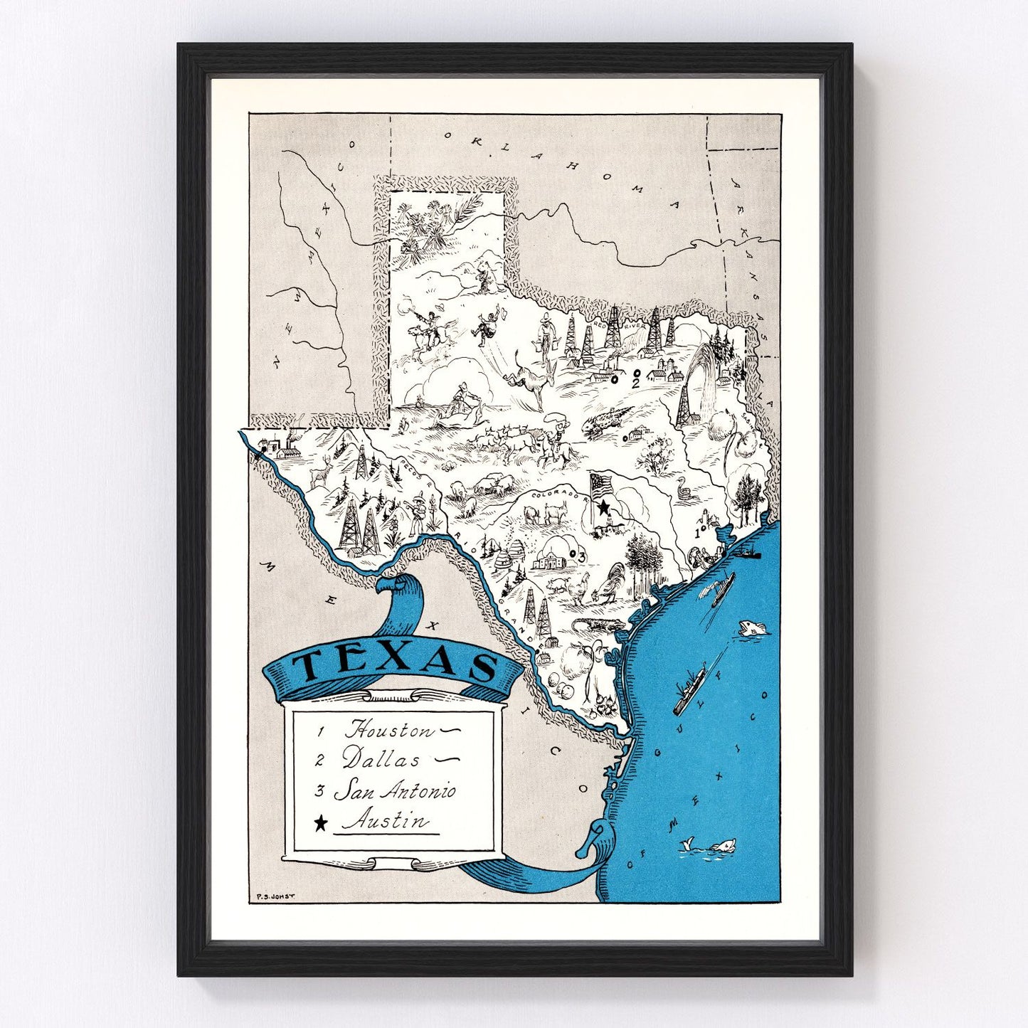 Vintage map of Texas, 1931