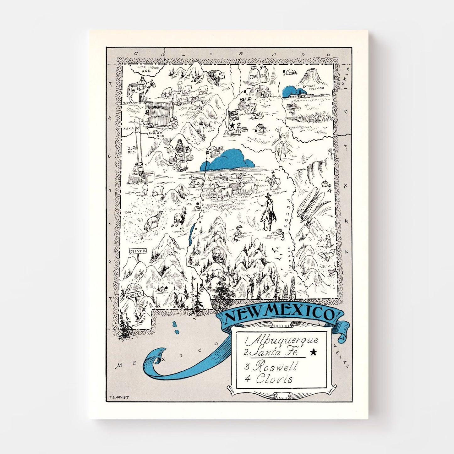Vintage Map of New Mexico, 1931
