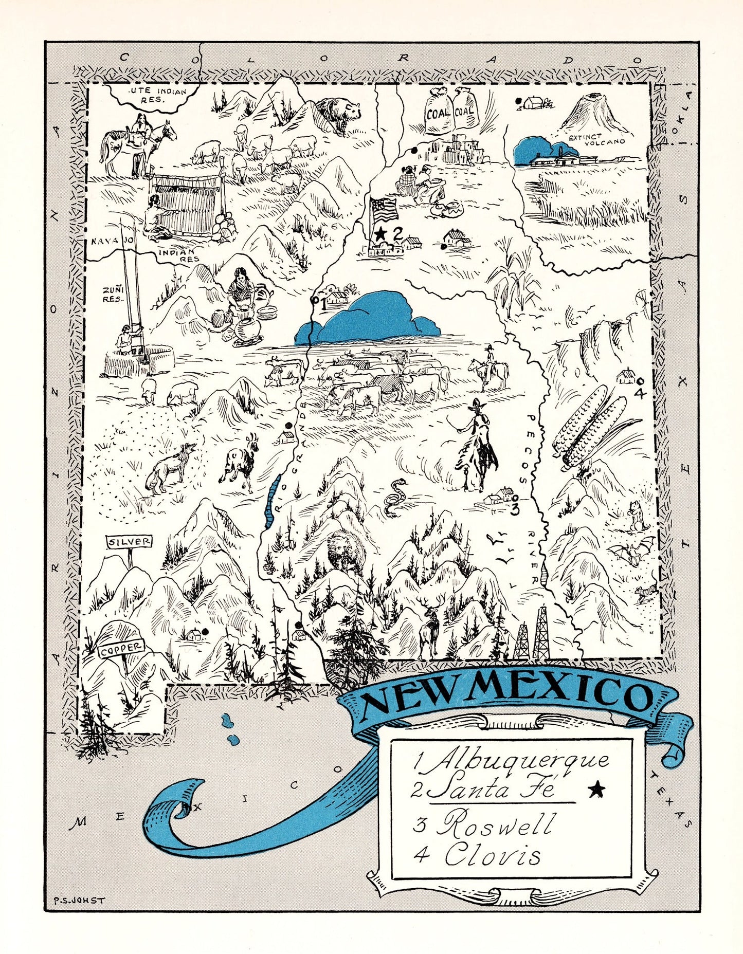 Vintage Map of New Mexico, 1931