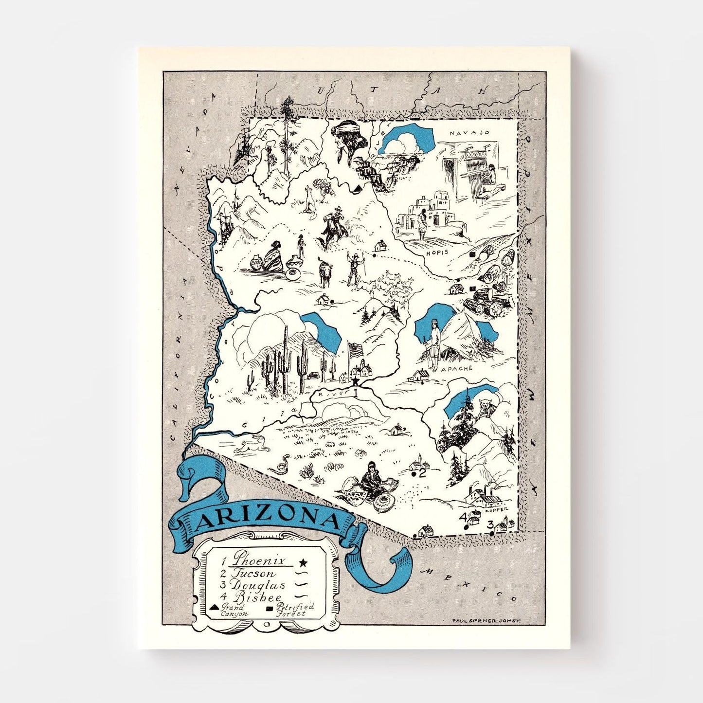 Vintage Map of Arizona, 1931