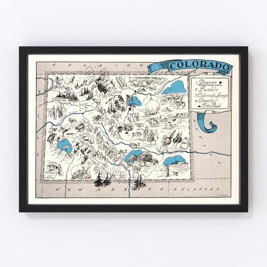 Vintage map of Colorado, 1931