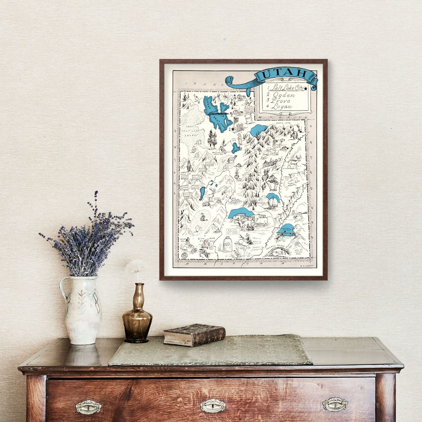 Vintage Map of Utah, 1931