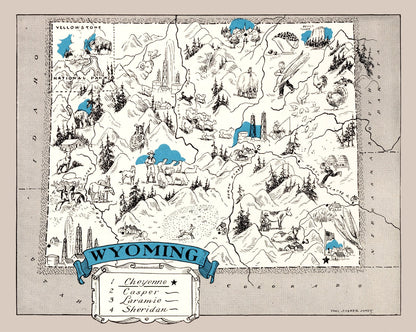 Vintage Map of Wyoming, 1931