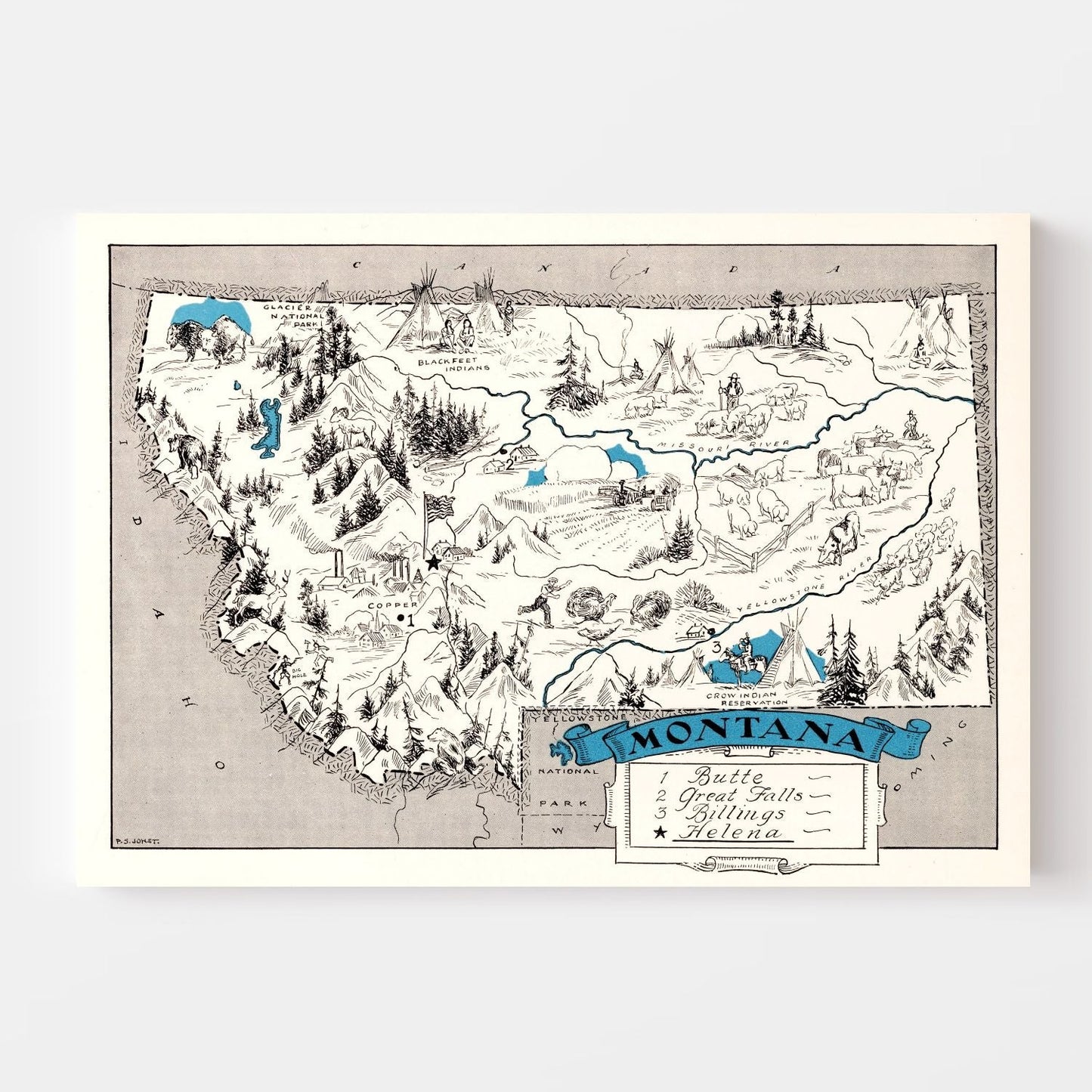 Vintage Map of Montana, 1931