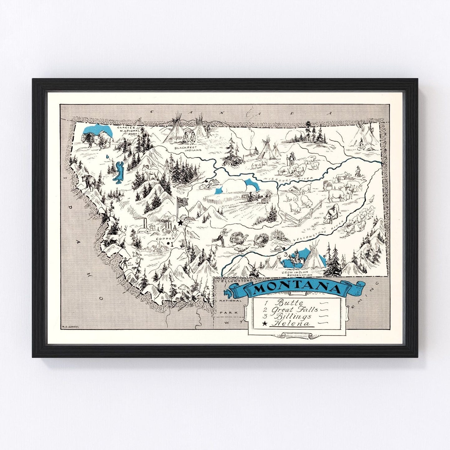Vintage map of Montana, 1931
