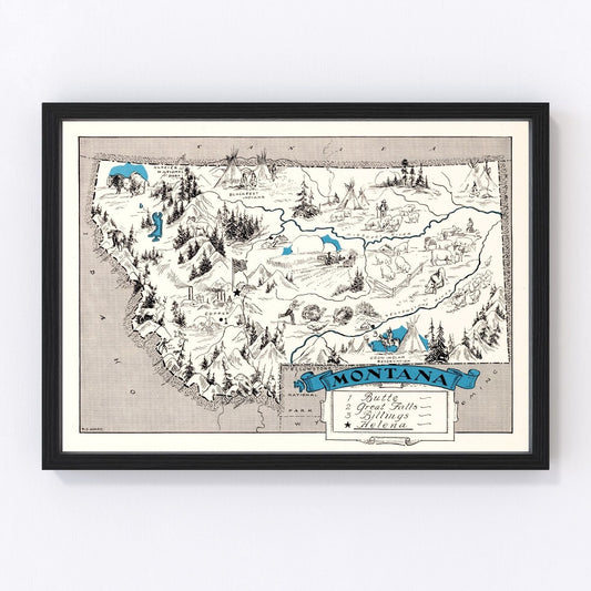 Vintage map of Montana, 1931