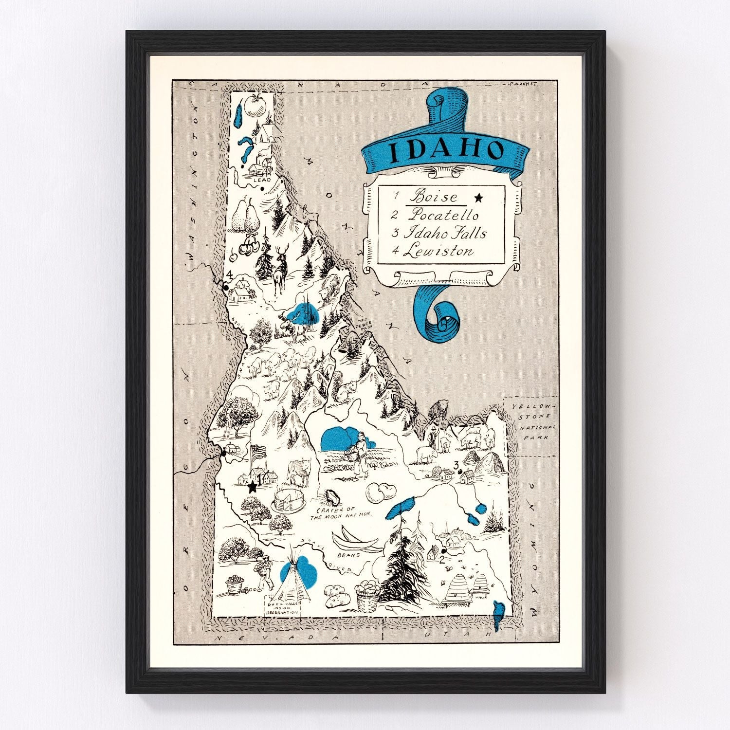 Vintage map of Idaho, 1931