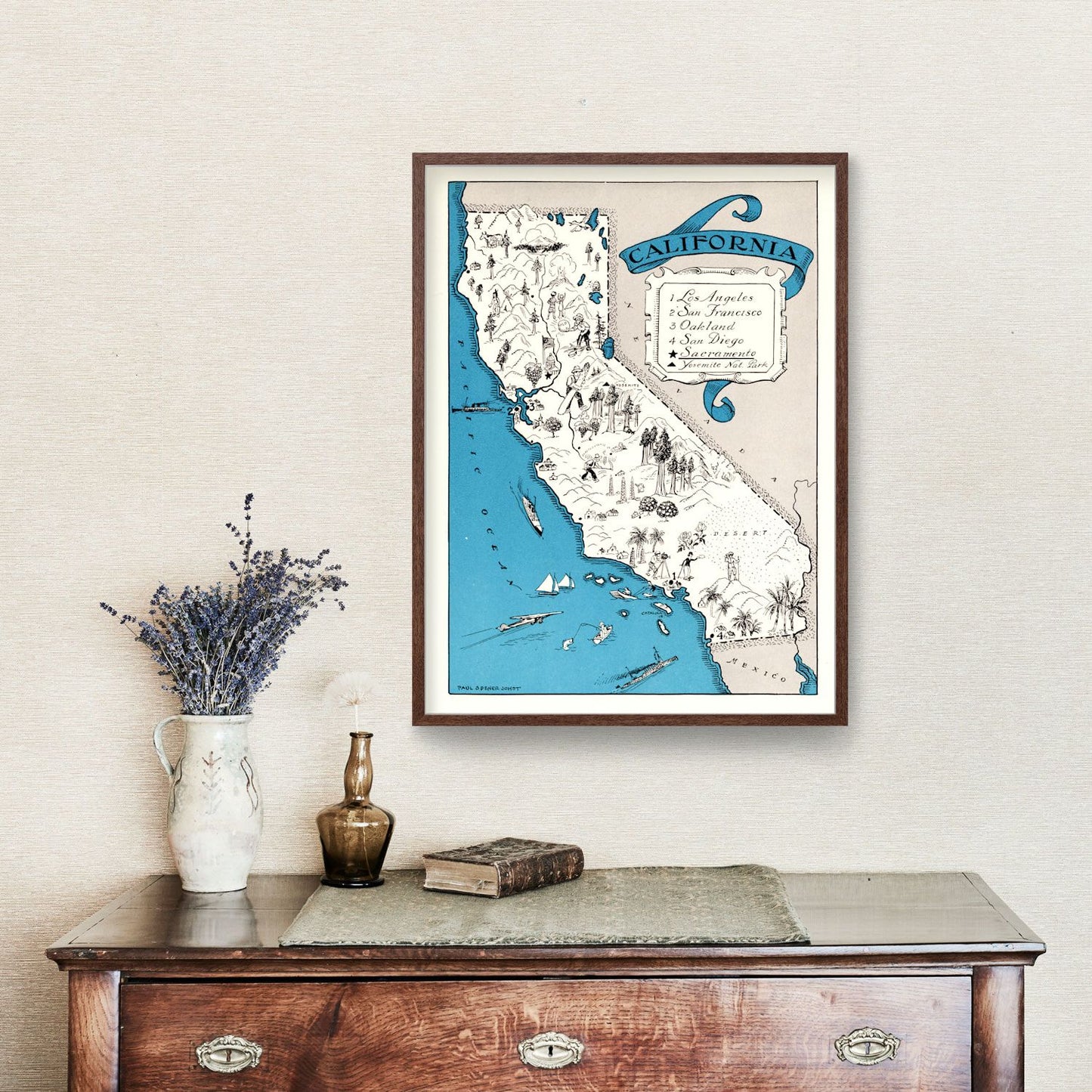 Vintage Map of California, 1931