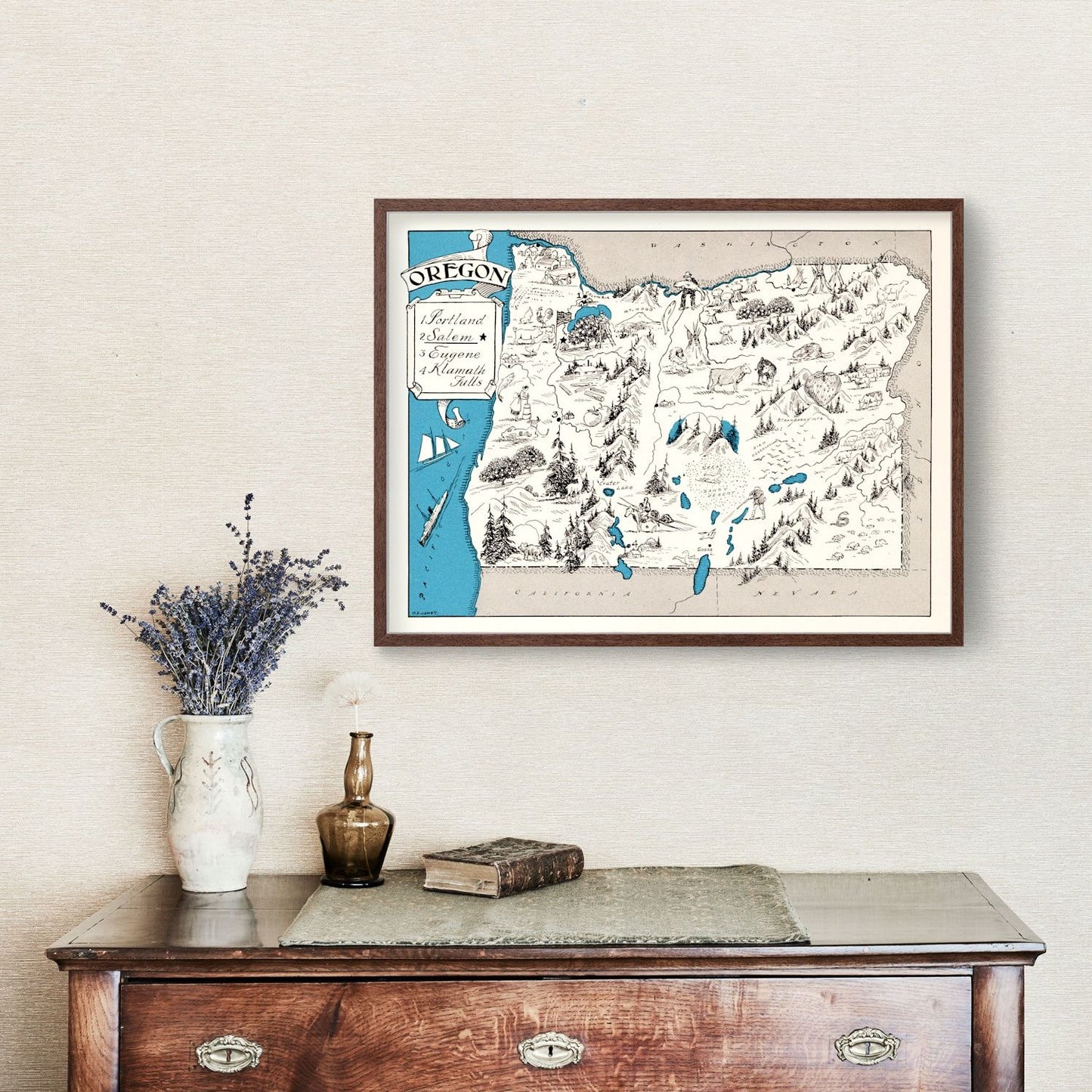 Vintage Map of Oregon, 1931