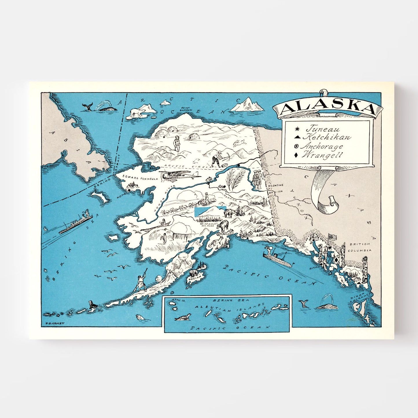 Vintage Map of Alaska, 1931