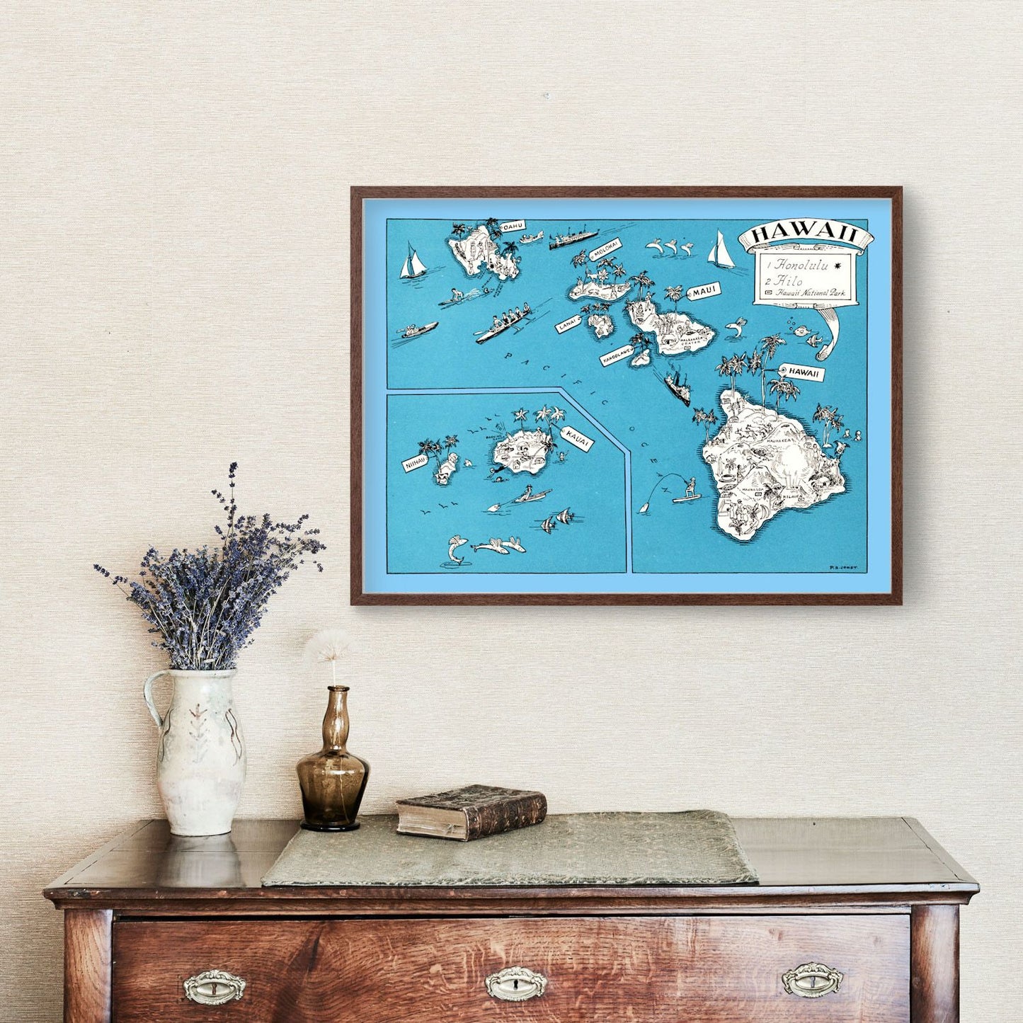Vintage Map of Hawaii, 1931