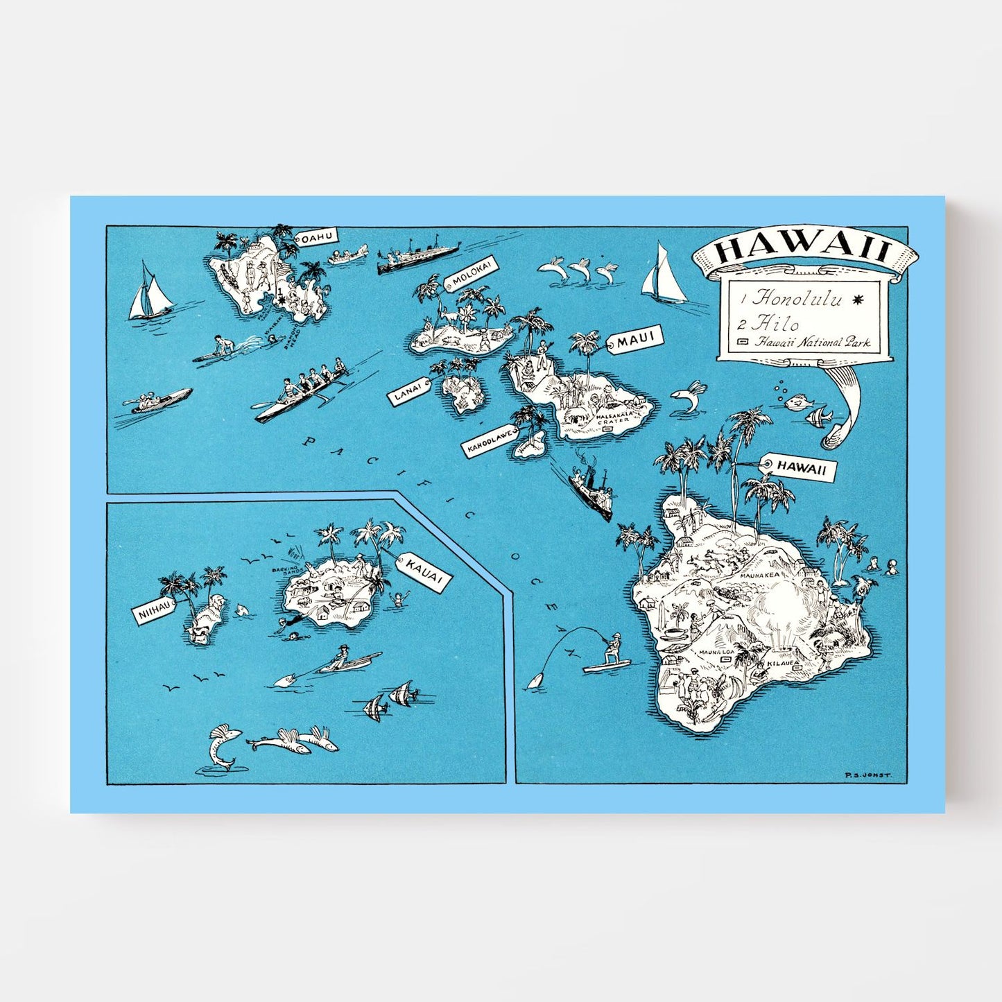 Vintage Map of Hawaii, 1931