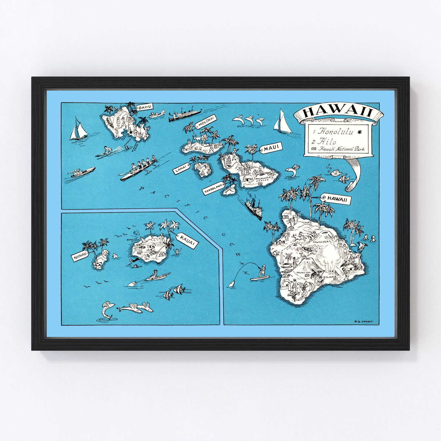 Vintage map of Hawaii, 1931