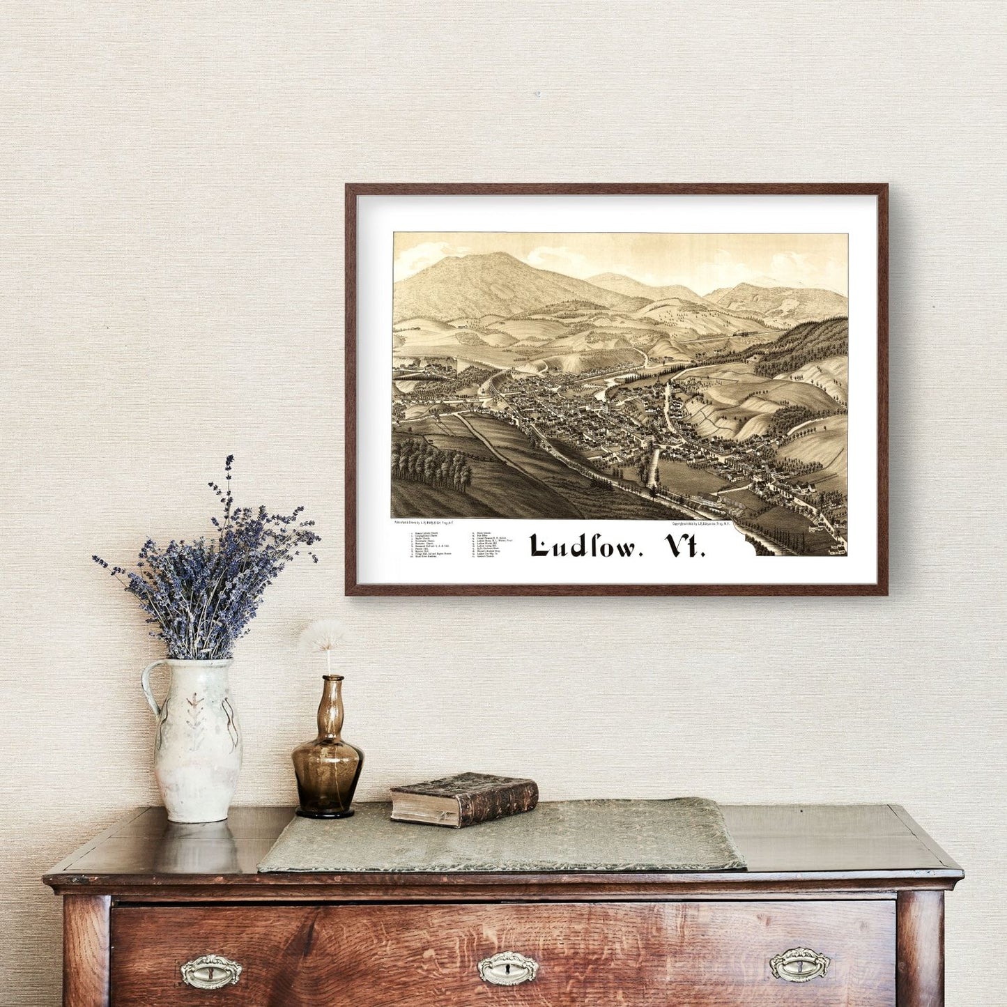 Vintage Map of Ludlow, Vermont, 1885