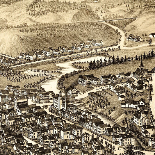 Vintage Map of Ludlow, Vermont, 1885