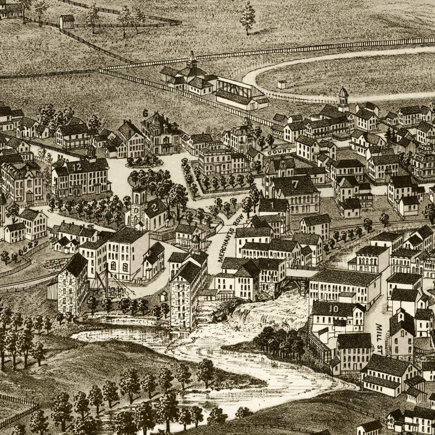 Vintage Map of Middlebury, Vermont, 1886