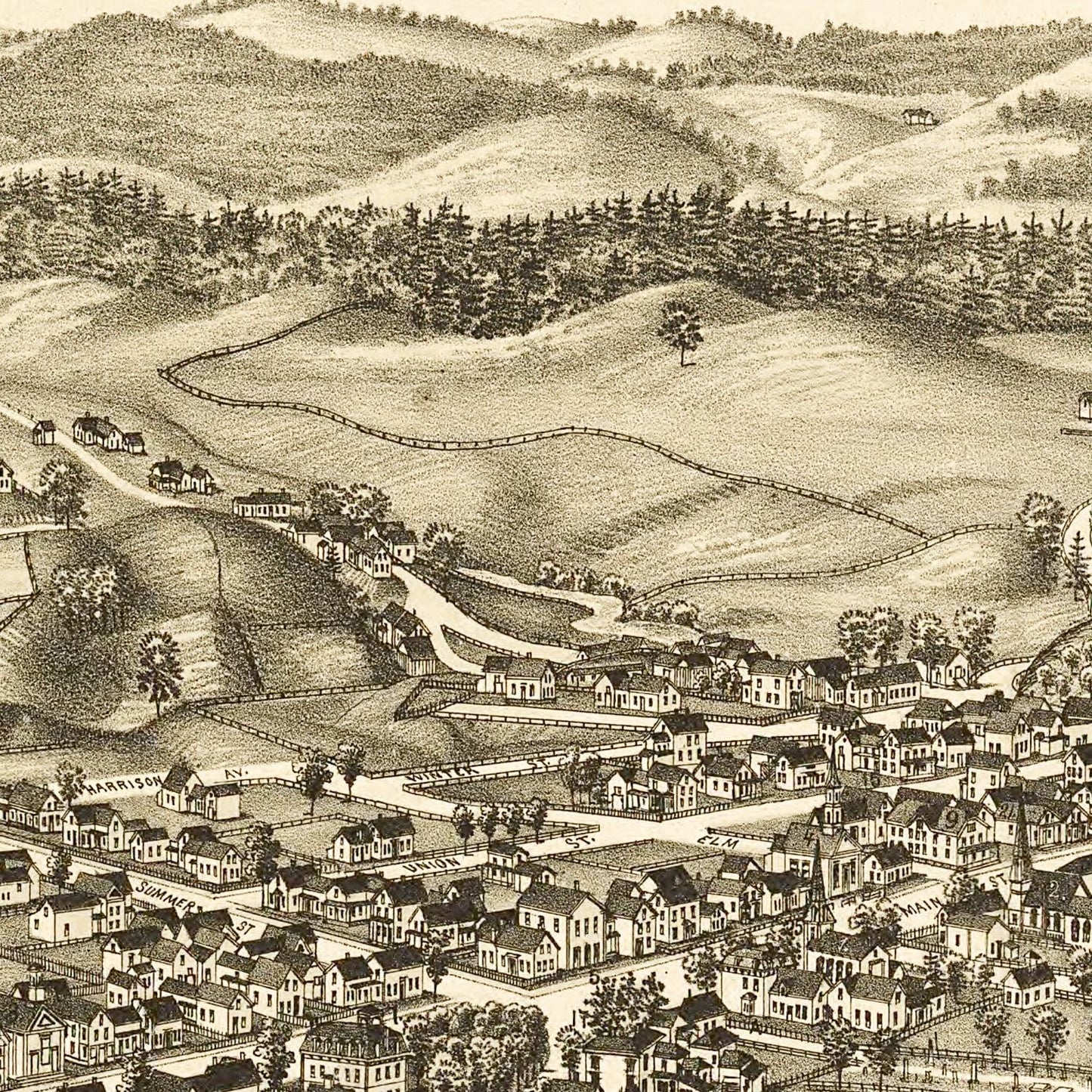 Vintage Map of Morrisville, Vermont, 1889