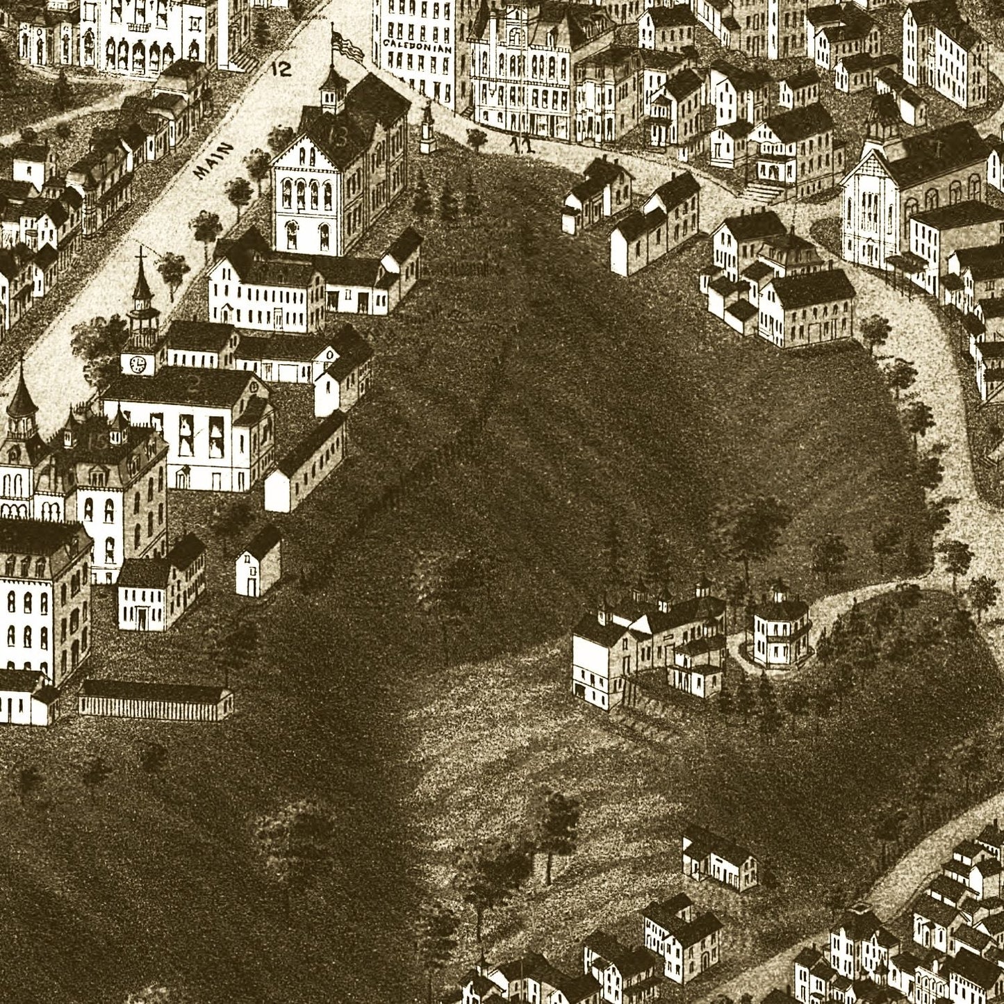Vintage Map of St. Johnsbury, Vermont, 1884
