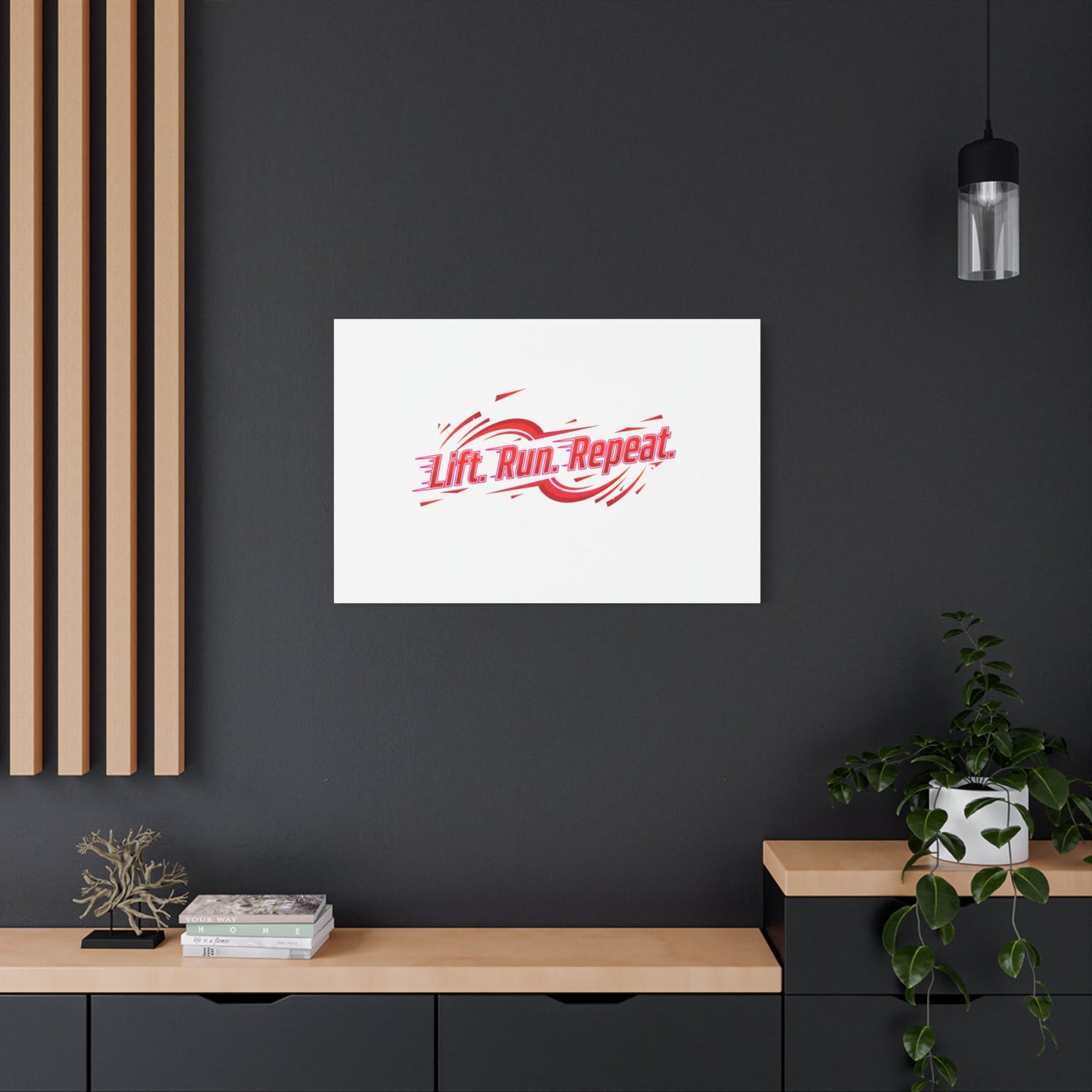 Lift Run Repeat Canvas | Fitness Wall Art, Gym Motivation