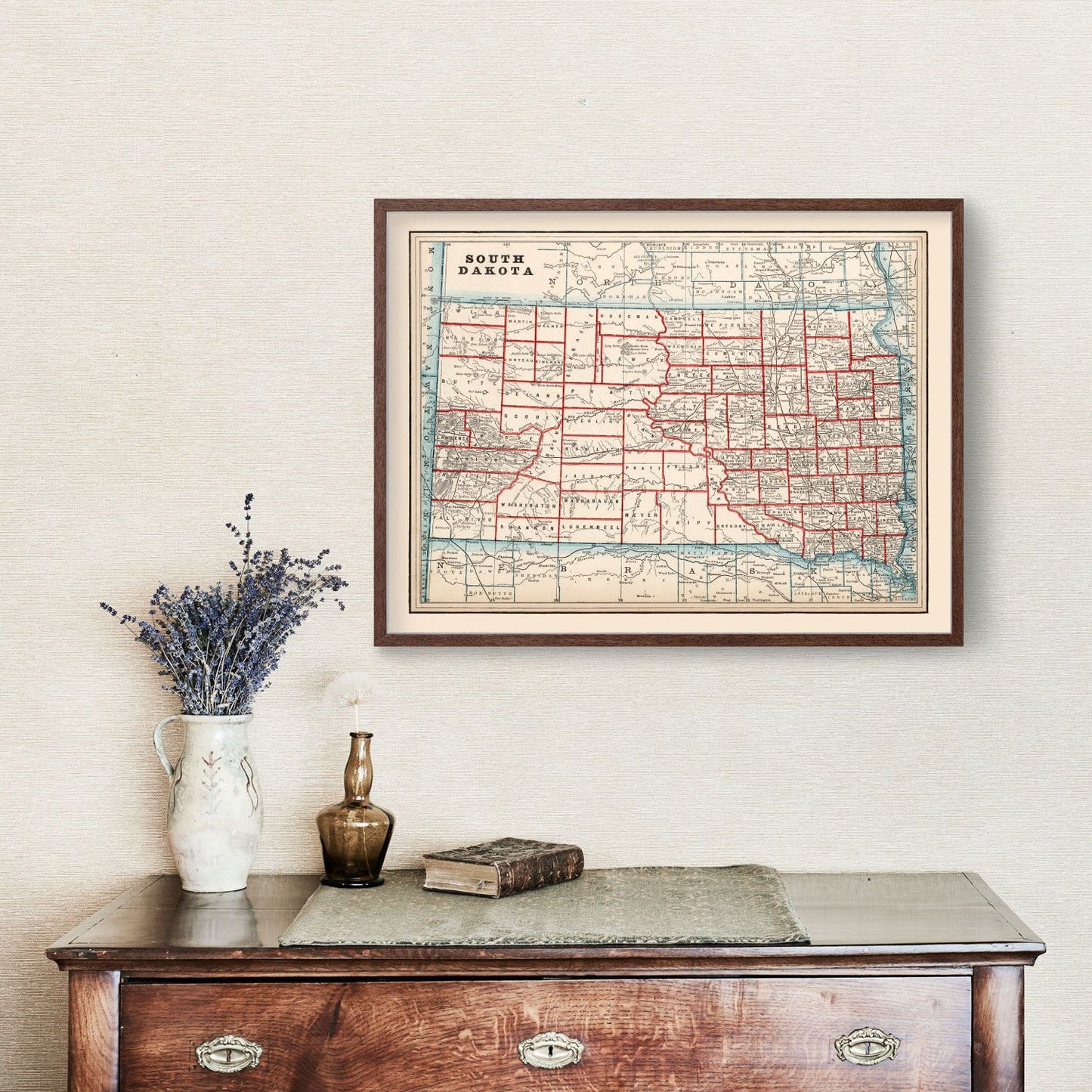 Vintage Map of South Dakota, 1893 II