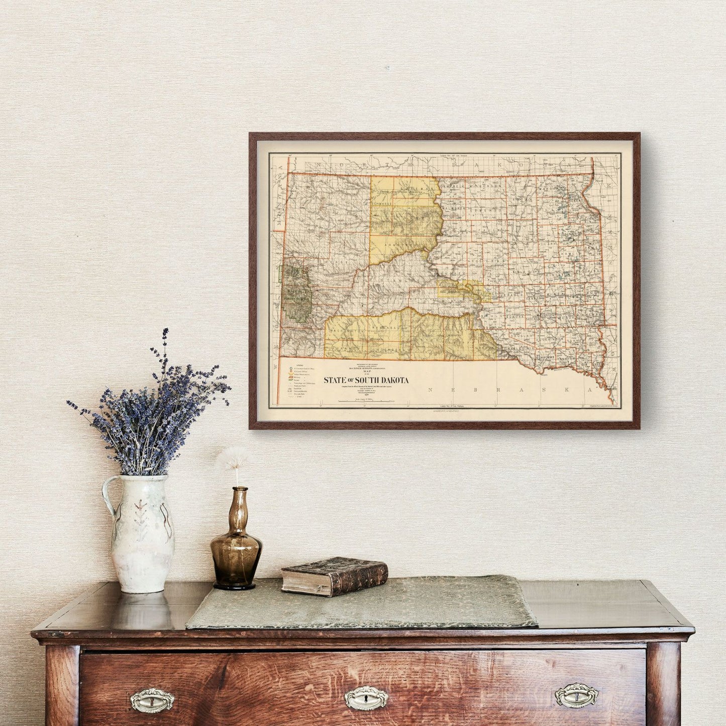 Vintage Map of South Dakota, 1901